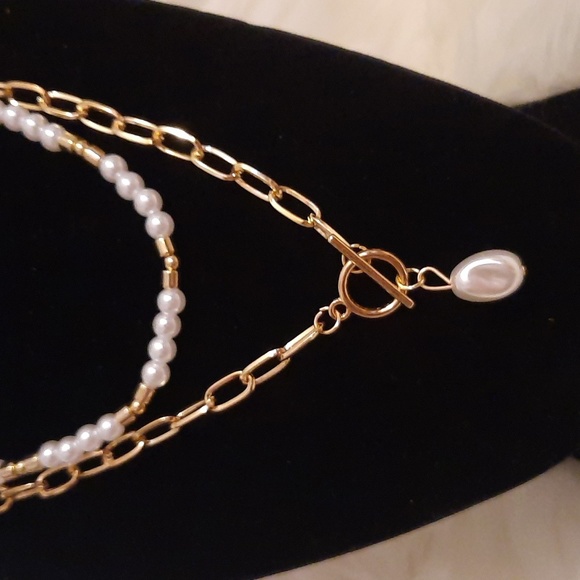 2pcs Gold Faux Pearl Charm Buckle Necklace - Picture 3 of 15